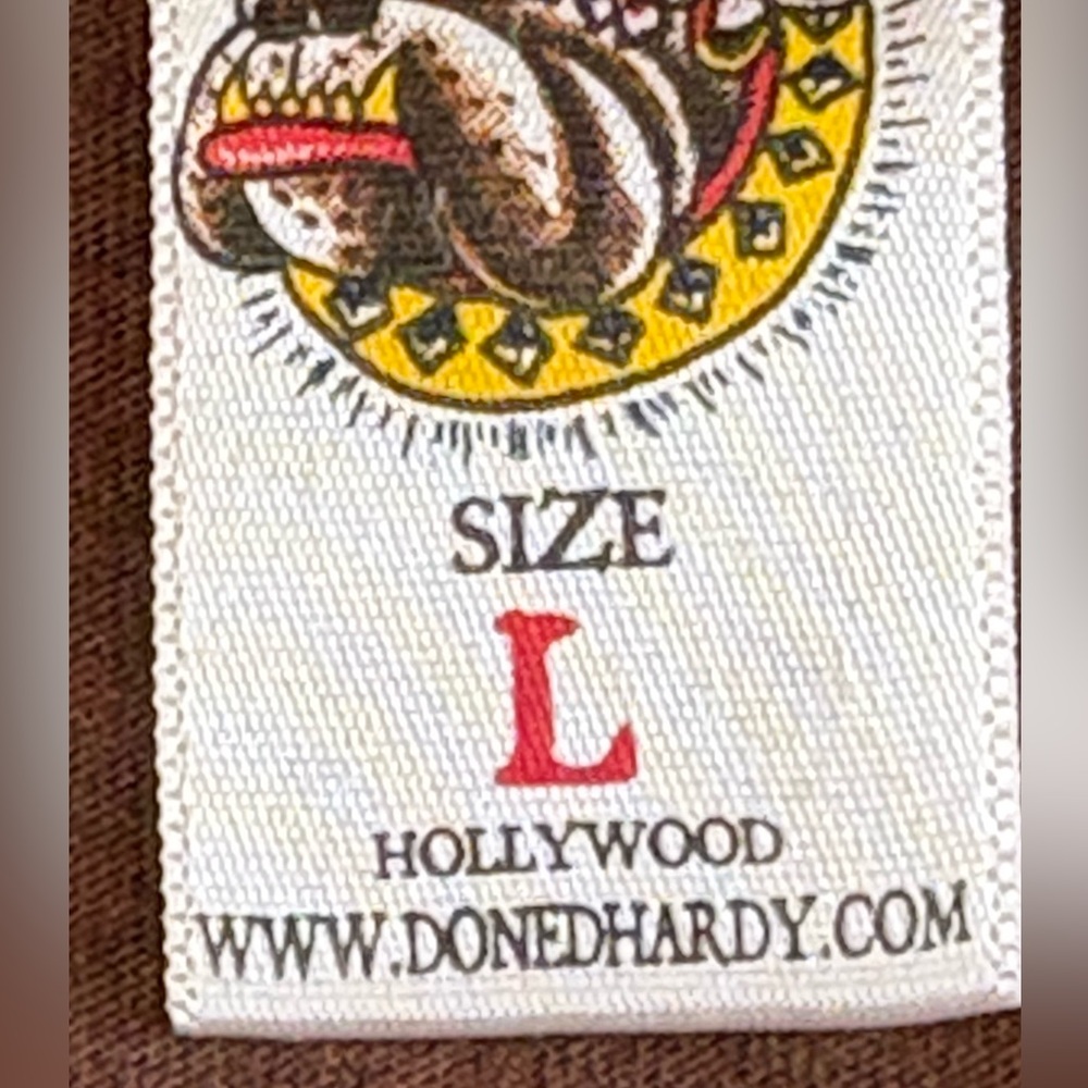 Ed Hardy - Y2K Era Brown Skull Graphic Tee - Size L - Picture 14 of 15